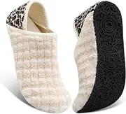 [Fires] Womens Mens Slippers with Rubber Sole Soft-Lightweight House Slipper Socks Around House Shoes Non Slip Indoor/Outdoor