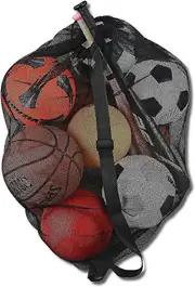 Football Bag (Extra Large 72*100cm) - Sports Equipment Bag, Snorkeling Gear Bag with Shoulder Straps - Mesh - Football, Diving Gear, Beach Toys, Baske