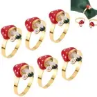 6Pcs Mushroom Napkin Rings Christmas Dinner Party Wedding Table DIY Decoration