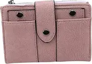 [WUSHAUALNS] Anti Theft Wallet for Women Women's Wallets Ladies Wallet Small Ladies Simple Retro Ladies Solid Short Female Wallet(Pink)