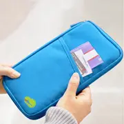 Multi-Functional Travel Passport Package Holder Case blue