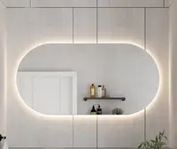在飛比找松果購物優惠-橢圓鏡子 60*100CM單色光 浴室鏡 智能led帶燈鏡 