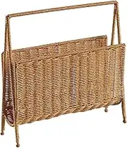 B Baosity Magazine Rack Display Stand Books Woven Storage Basket Stable Support Standing Shelf, Newspapers Holder for Office Bedroom