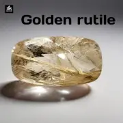 Natural 7.75ct Rutile Quartz Baguette Cut 16x8mm – Golden Threads Inside Gems