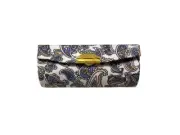 White Paisley Design Lipstick Case Holder w/ Mirror