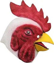 Vaveren Chicken Mask Animal Head Face Cover Costume Props Decorative Latex Dressing up Masquerade Mask Chicken Mask for Bars Halloween Themed Party