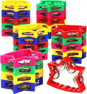 20 Pack Plastic Tambourine for Kids Noise Makers Percussion Bulk Star Shape