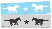 Running Horse 24" Stencil Gallop Mustang Star Western Border Art DIY Joanie Sign