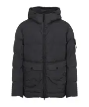 Stone Island Logo Patch Zip-Up Hooded Jacket S,XL,L,M leaden