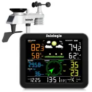 Weather Station Wireless Indoor Outdoor, Weather Station with Rain Gauge and ...