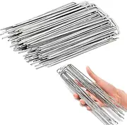 MYTOAU 100 PCS Landscape Staples Garden Stakes,U Shaped Galvanized Pins 4 inch Heavy Duty Galvanized Garden Staple Tent Pegs for Fences,Lawns,Weed Barriers,Landscape Fabrics,Netting, Irrigation Hose
