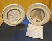 Lenox Set Of 2 White & Gold Memorable Frames. Fine China & 24 Karat Gold. NEW.