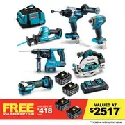 MAKITA 18V Brushless 6 Piece 2 x 5.0AH Combo Kit DLX6137TX1