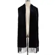 Italo Ferretti NWT Velvet Scarf Navy w/ Subtle Red Polka Dot Pattern Silk Blend