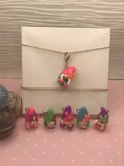 Neon Gnomes Polymer Clay Charms (stitch markers, knitting, crochet)
