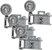 4pcs Mini Camera Worlds Smallest Miniature House Miniatures Digital Camera Houses Camera Mini Accessories Doll House Accessories Mini Fake Camera Prop Decor Alloy Silver