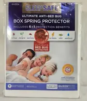 Sleep Safe Ultimate Anti-Bed Bug Box Spring Protector- New- Queen