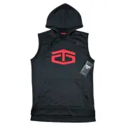Tapout Sleeveless Hoodie Sweatshirt Mens Small Pullover MMA UFC Black Red New