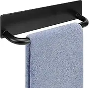 Self Adhesive Hand Towel Holder- 304 Stainless Steel Hand Towel Bar for Bathroom Kitchen Stick on Wall, Waterproof Towel Ring No Drilling, 9 Inch (Black)
