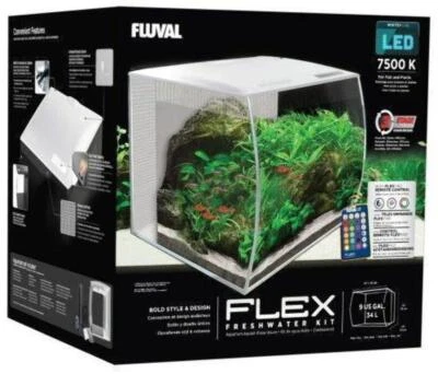 Fluval Flex Aquarium 34 Litre Curved Nano Fish Tank White