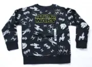 Star Wars Unisex Kid's Spaceship Print Sweatshirt JL3 Black Size 6 NWT