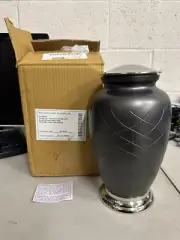 Private Label Classica Hand-Cut Glass Charcoal Urn - 10” Height - 200 Cu. In.