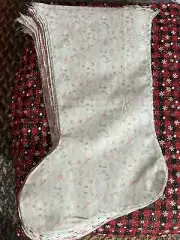 bucilla Christmas Stocking With Gnomes On Light Blue fabric liner