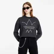 Adidas R.Y.V CROPPED Sweatshirt Black Melange SIZE XS