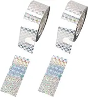 Luckious Brand 2pcs Bird Repellent Scare Tape - 80M Reflective Birds Deterrent Ribbon with Silver Diamond Pattern for Home, Garden, Farm