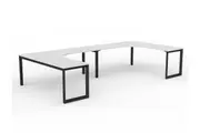 OL Anvil 2-User 90Degree Workspace White Top with black Frame