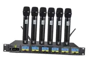 MX66 6-Channel UHF Wireless Microphone System with 6 Hand-held Microphones