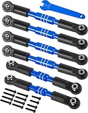RCHuiWow RC Aluminium Turnbuckles Camber Links Upgrades Part for 1/10 Big Rock V3 3S BLX,1/8 Typhon 3S BLX,Typhon Mega 550,Alloy Tie Rods & Turnbuckles Hops Up,Navy Blue