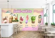 3D Pearl Tea G104 Bubble Tea Milk Tea Shop Wallpaper Wall Murals Self-adhesive