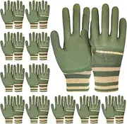 Gardening Gloves - 12 Pairs Non-Slip Safety Work Gloves | Multifunctional Labor Working Gardening Accessories, Breathable Thickened Protection Gauntlet for Yard Work