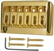 Gold Hard Tail Fixed Guitar Bridge, Hipshot Style String Through Body 52.5mm