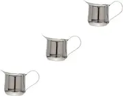 COLLBATH 3 Pcs 50 Stainless Steel Espresso Pitcher 50ml Frothing Cup Steaming Jug for Milk Syrups Sauces