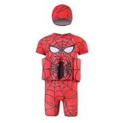 Unbrand Children's Swimsuit With Buoyancy Training Baby Boy Girl Swimwear Cute Cartoon Detachable Floating One-piece Swimsuit Red spider XL15-20kg