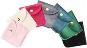 [iSuperb] 7PCS Ladies Coin Purse Velvet Flap Money Pocket Girls Wallets Fashionable with 7 Colours Velvet Wallet Coin Bag Small Ladies Purse with Snap Button, Multicolor, 8 * 8cm