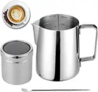 Milk Frothing Pitcher, 350Ml (12 Oz) Stainless Steel Milk Frother Steamer Cup St