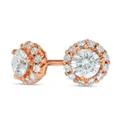 0.33 CT. T.W. Diamond Frame Stud Earrings in 10K Rose Gold
