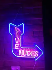 Live Nudes Arrow Right Acrylic 14"x10" Neon Sign Lamp Light Glass Beer Bar EY