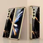 For Samsung Galaxy Z Fold6 5 4 3Case Luxury Plating Glass Shockproof Phone Cover