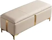 Ottoman Storage Shoe Bench Sofa Bench Bed End Stool Shoe Bench Makeup Bench Long Chair Soft Sofa Bedroom Bed End Stool Foot Rest Stool Seat(Champagne,100x45x42cm)