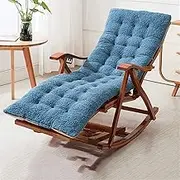 Lightweight Rocking Chair Recliner Adult Home Elderly Chair Balcony Leisure Lazy Solid Wood Folding Recliner Chair,with Lounge Chair Cushions Thicken Lengthen Folding,Bearable Weight About 300g