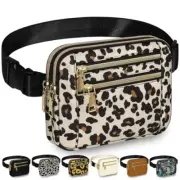 Fanny Packs for Women Fashion Waist Packs Bag with Adjustable Large Leopard