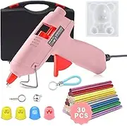 Home-X Glue Gun 01 Hot Glue Gun Pink 20W 30pcs Colorful Glue Sticks Crafting Arts DIY Repair Compatible with Wood, Glass, Metal, Plastic, Fabric