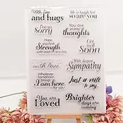Linda Craft with Love and Hugs Sentiment Clear Stamps for Card Making Supplies, Decoration and DIY Scrapbooking