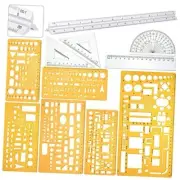 Zonon 10 Pcs Plastic Drawing Template Ruler Geometric Drawing 12 Inch