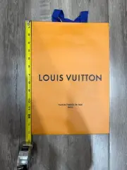 Louis Vuitton Paper Shopping Bag with Blue Handles Bag Only Size 14 X 10 X 4.25