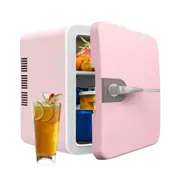 6L Mini Fridge Home 12V Portable for Drinks Bar Beauty Car-Pink